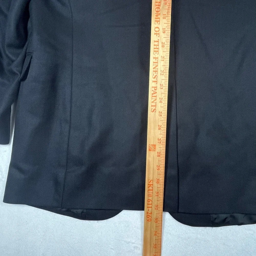 Jos A Bank Signature Collection Silk Camelhair Blazer Mens 44L Black Herringbone